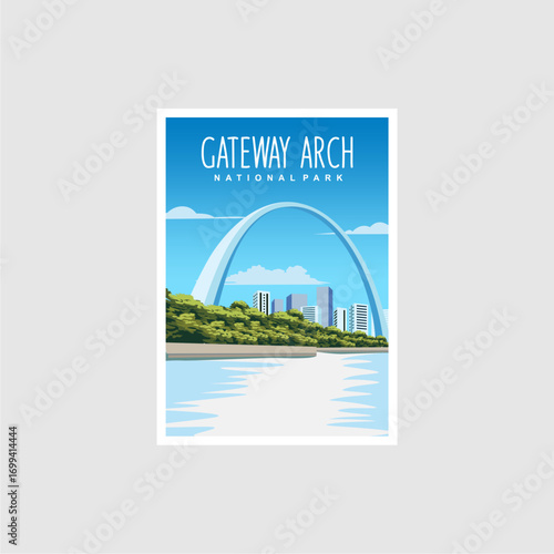 Gateway Arch National Park logo patch badge illustration, Poster design