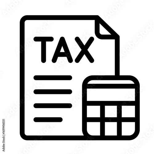 Taxation Line Icon of Taxation Icon Set