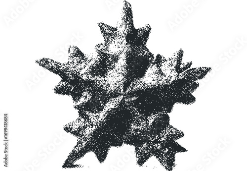 Textured abstract shape with pointy edges. Vector hand drawn illustration