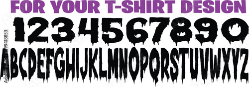An educational typography T-shirt design featuring numbers 1 to 10 counting and A to Z alphabets in uppercase and lowercase letters, stylish learning graphic, kids school apparel, teaching fashion tee