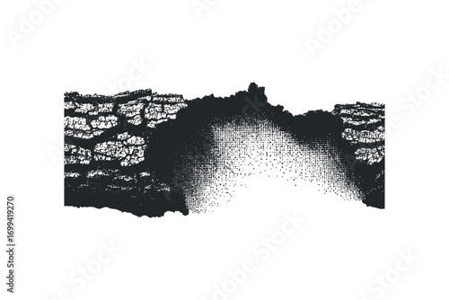 Rough bark texture overlay with gritty distressed surface effect. Vector hand drawn illustration