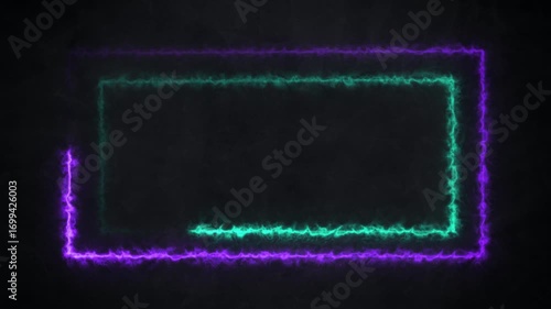 Neon Glow Electric Frame Loop Abstract Background