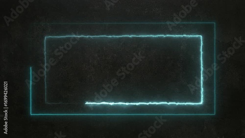 Neon Blue Rectangle Frame Forming Dynamic Background