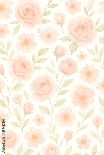 Bild auf Leinwand seamless floral pattern