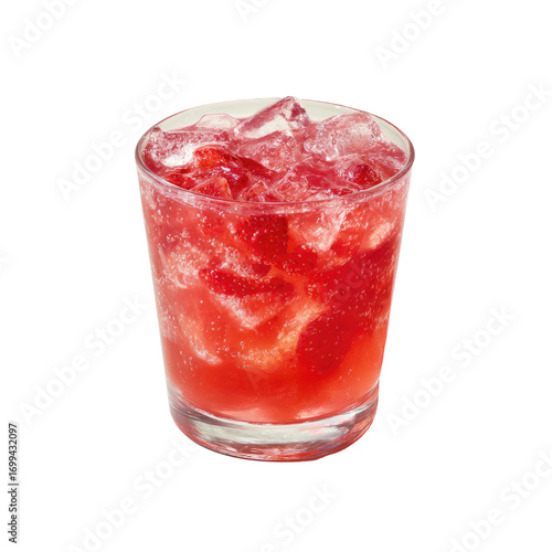 Wallpaper Mural A vibrant, frosty strawberry drink in a short glass Torontodigital.ca