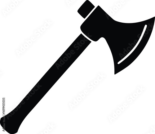 Bushcraft axe vector icon.