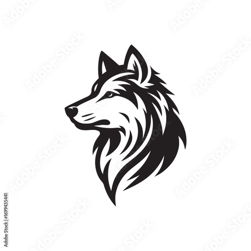 wolf head isolated on white background