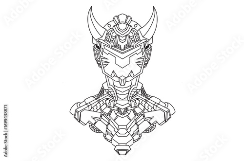 Hand drawing illustration of Robot ,suitable for children to color