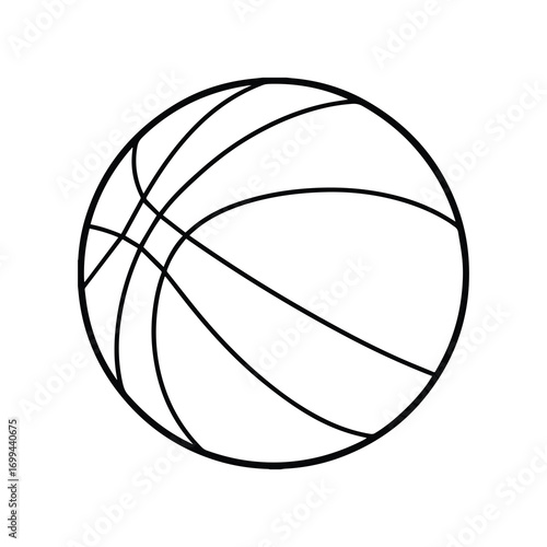 beach ball line art, black outline, coloring book page vector illustration