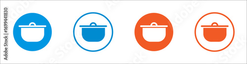 Pot icon for cooking, kitchen, interface design, food. Outline and solid vector icons.