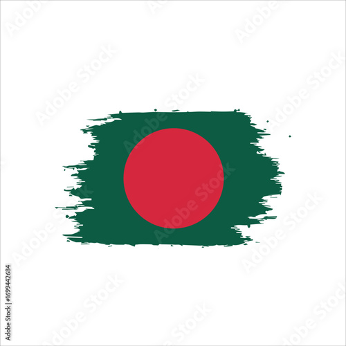 Bangladesh flag vector illustration, artistic brush stroke texture, national patriotic symbol for independence day, abstract cultural grunge design