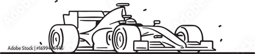 Illustration of a formula one race car, side view
