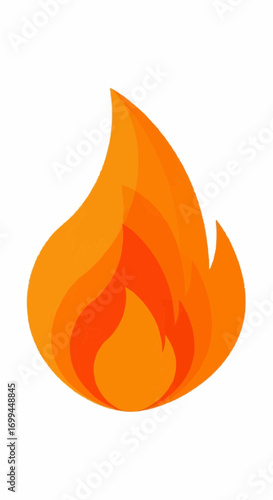 Illustration of a stylized flame with orange and yellow hues, representing heat and energy.