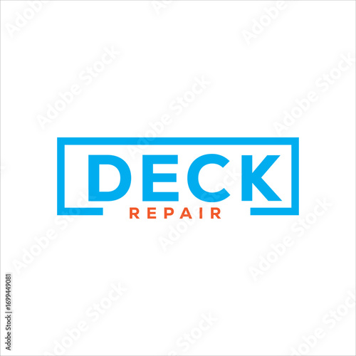 Deck Repair logo design, professional home services branding identity, modern construction and renovation business emblem, minimalist vector template