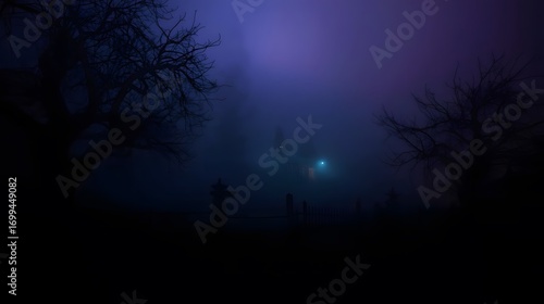 Halloween Night with Foggy Spooky Atmosphere