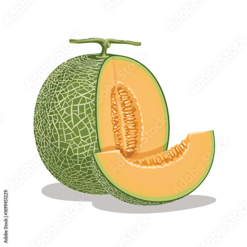 melon fruit vector illustration