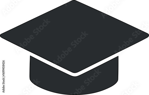 Simple Flat Graduation Cap Academic Mortarboard Minimalist Shape Icon