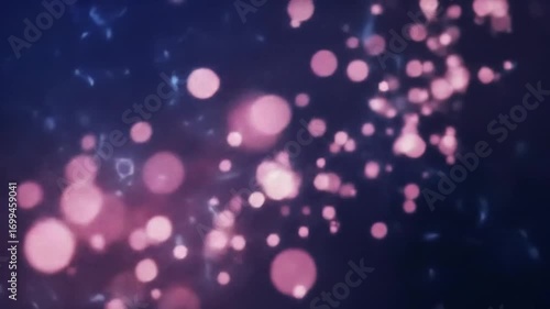 Abstract bokeh background with swirling pink and purple light spots.