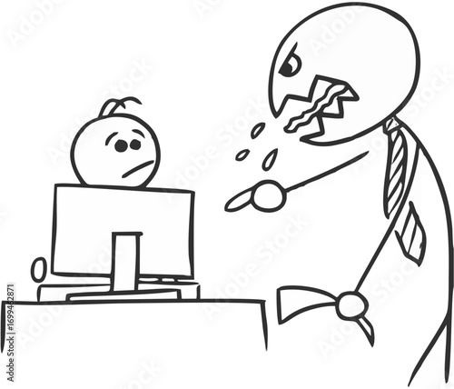 Frustrated Employee Yelling a...