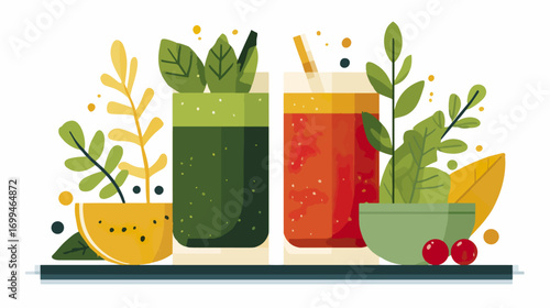 Healthy refreshing fruit juices