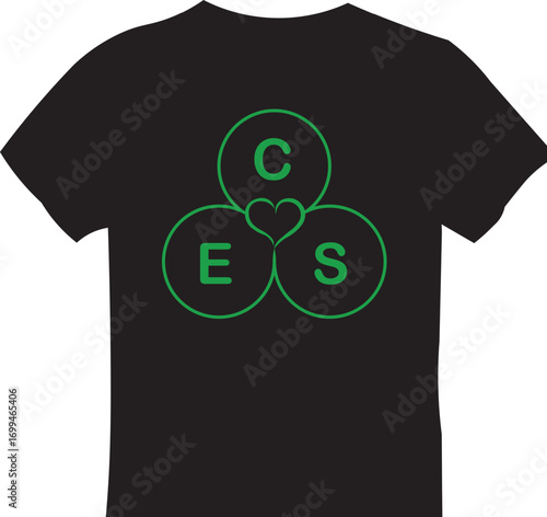 black t-shirt vector illustration for clothing design and casual fashion template