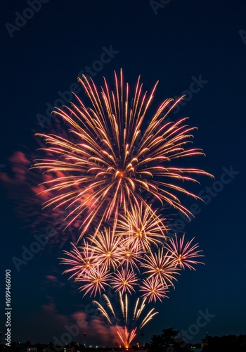 Vibrant Fireworks Display at Night