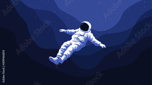 Astronaut floating in space