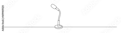 Continuous Line Drawing of Microphone on Stand