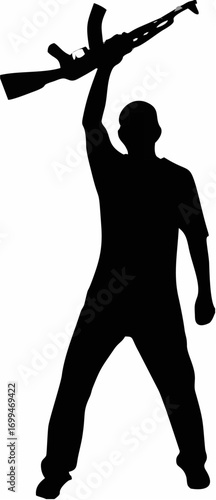 Man with Machine Gun - Hands ...