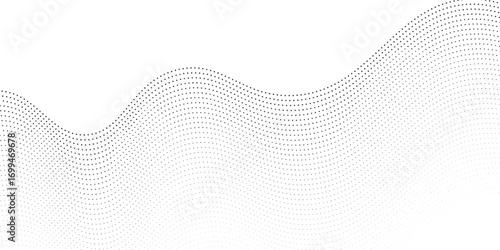 Flowing dots particles nice wave pattern halftone black gradient  simple