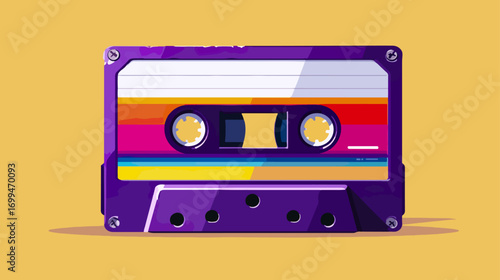 Colorful retro cassette tape