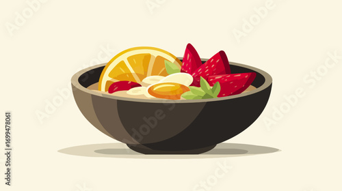 Healthy breakfast bowl with fruits