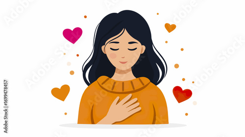 Woman expressing love and warmth