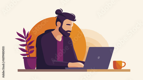 Person working on laptop