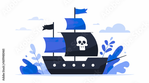 Pirate ship illustration