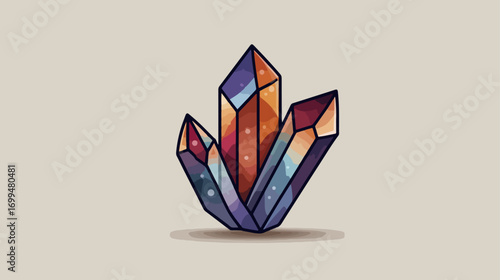 Colorful crystal cluster design