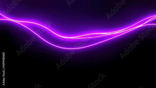 Abstract Neon Wave: Glowing Purple Background for Futuristic Design and Dynamic Digital Art