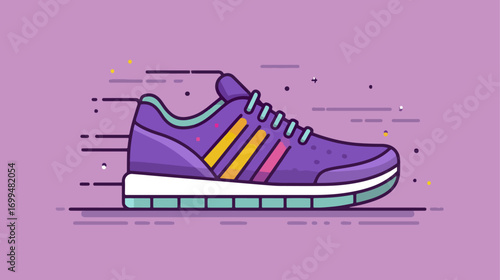 Purple running shoe illustration