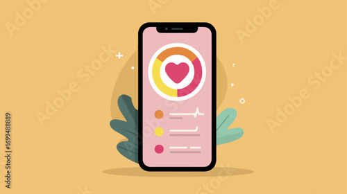 Smartphone displaying health metrics