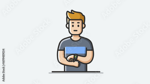 Man checking smartwatch illustration