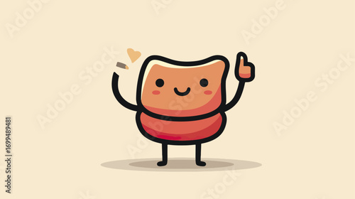 Cute cartoon character giving thumbs up