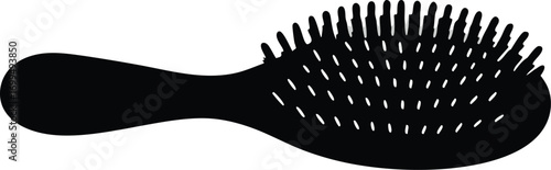 Black Oval Hairbrush Silhouette