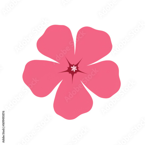 Vibrant pink flower icon with detailed petals isolated on white background