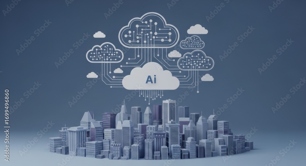 Obraz premium AI empowers smart cities