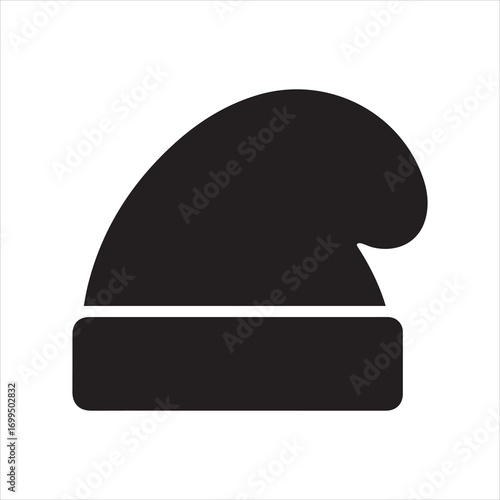 Beanie icon silhouette vector with white background