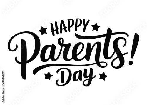 Happy parents day celebration with stars and festive typography