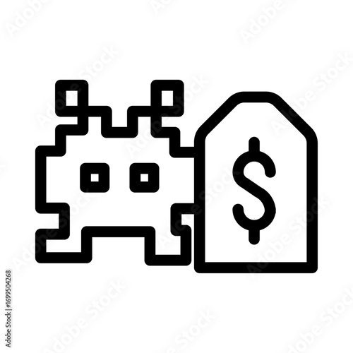 Blockchain Asset Line Icon of Digital Collectibles Icon Set