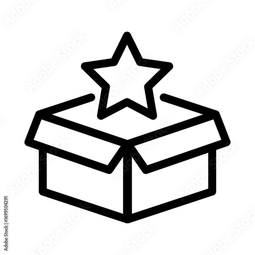 Mystery Box Line Icon of Digital Collectibles Icon Set