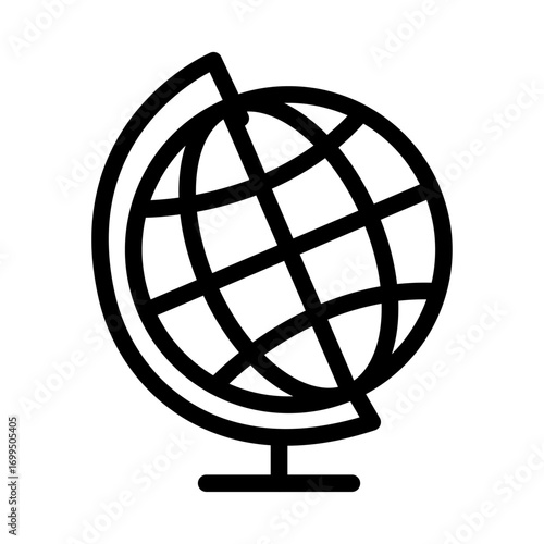 Globe Line Icon of Academic Research Icon Set