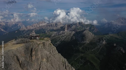 aerial, drone view from lagazuoi, dolomites